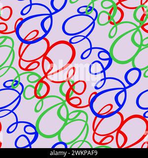 Mehrfarbig dekorierte Handzeichnung gerendert gezeichnet ornamental auf dem gesamten Basishintergrund Wiederholungsmuster geometrische Textur Grenze ethnischer Stamm erstellen Stock Vektor