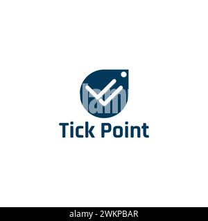 Logo der mobilen Anwendung in Form von Punkten und Ticks. Stock Vektor