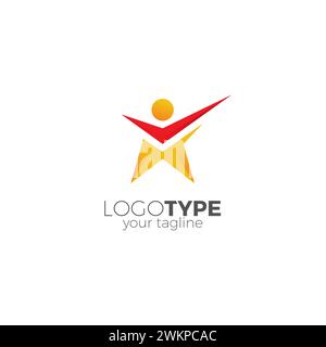 People Star-Logo. Sternsymbol-Logo. Siegerlogo Stock Vektor
