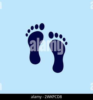 Footprints-Logo. Soziale Distanzierung. Fußvolksvektor Stock Vektor