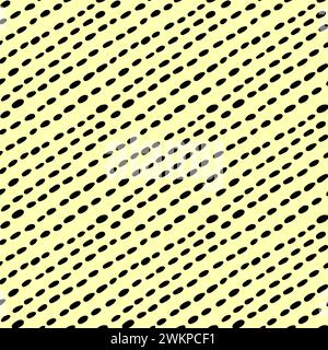 Kleines Strichmuster. Nahtloses minimales Strichmuster, kleine Elemente auf gelbem Hintergrund. Stock Vektor