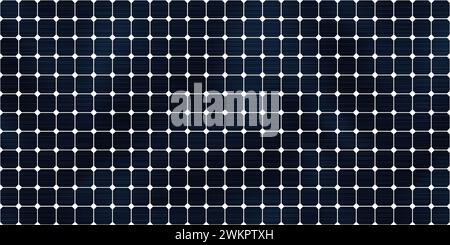 A monocrystalline solar panel endless pattern. Photovoltaic green technology. Alternative source of electricity generation. Vector illustration with t Stock Vektor