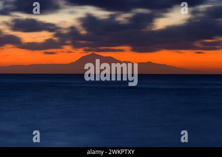 Pico de Teide auf Teneriffa von La Palma, Kanarischen Inseln, Spanien Stockfoto