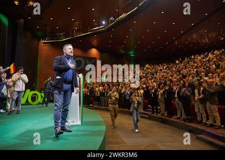 Madrid, 27.01.2024. Hotel Madrid Marriot. Außerordentliche Versammlung der Vox-Partei, wo Santiago Abascal zum Parteiführer erklärt wird. Hochrangige Mitarbeiter wie Ignacio Garrida, Jorge Buxadé, Pepa Millán und viele andere nehmen an der Veranstaltung Teil. Foto: Guillermo Navarro. ARCHDC. Quelle: Album / Archivo ABC / Guillermo Navarro Stockfoto