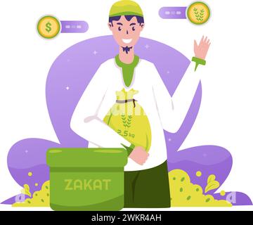 Eine muslimische ramadan-Zakat-Illustration Stock Vektor