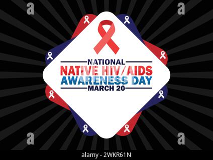 National Native HIV AIDS Awareness Day Wallpaper mit Typografie. National Native HIV AIDS Aids Awareness Day, Hintergrund Stock Vektor