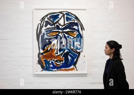 Elizabeth Xi Bauer Gallery, Deptford, London, Großbritannien. Februar 2024. Chor - eine Duo-Ausstellung mit Daniel Silver und Abraham Kritzman, das erste Mal, dass Silvers Arbeit in der Elizabeth Xi Bauer Gallery ausgestellt wird, und das erste Mal, dass beide Künstler gemeinsam ausstellen, um gegenseitige Interessen, Themen und die Verwendung von Materialien in ihren jeweiligen Praktiken zu beweisen. Bild: Daniel Silver, Untitled (Made in Death Valley, Kalifornien), 2021. Quelle: Malcolm Park/Alamy Live News Stockfoto