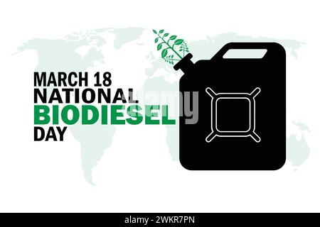 Tapete zum internationalen Biodiesel-Tag mit Formen und Typografie. Internationaler Biodieseltag, Hintergrund Stock Vektor