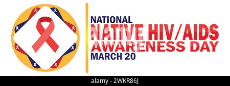 National Native HIV AIDS Aids Awareness Day. Geeignet für Grußkarten, Poster und Banner. Stock Vektor