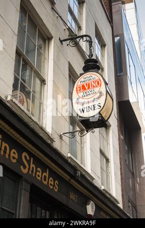 El Vino The Olde Wine Shades, Martin Lane, Cannon Street, London, EC4, England, Großbritannien Stockfoto