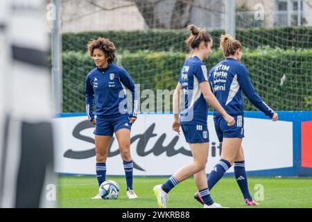 Florenz, Italien. Februar 2024. Florenz, Italien, 23. Februar 2024: Sara Gama (Italien) während des letzten Trainings vor dem Freundschaftsspiel der Frauen zwischen Italien und Irland im Viola Park Stadion in Florenz (FI), Italien. (Sara Esposito/SPP) Credit: SPP Sport Press Photo. /Alamy Live News Stockfoto