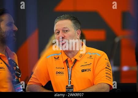 BROWN Zak (usa), CEO von McLaren Racing, Porträt, während der Formel 1 Aramco-Vorsaisontests 2024 der FIA Formel 1-Weltmeisterschaft 2024 vom 21. Bis 23. Februar 2024 auf dem Bahrain International Circuit in Sakhir, Bahrain - Foto DPPI Stockfoto