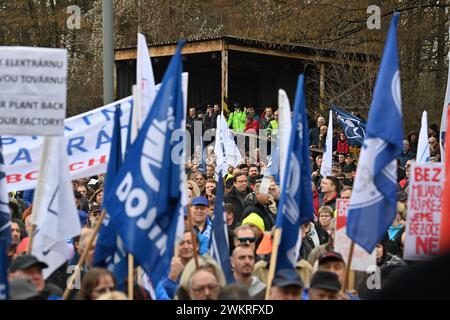 Liberty Ostrava, Ostrava. Februar 2024. gewerkschaftskundgebung für die Erhaltung der Stahlproduktion in Liberty Ostrava, Ostrava, Tschechische Republik, 22. Februar 2024. Quelle: Jaroslav Ozana/CTK Photo/Alamy Live News Stockfoto