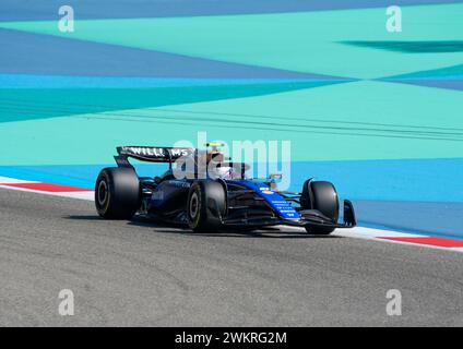 Sakhir, Bahrain. Februar 2024. 21. Februar 2024, Bahrain International Circuit, Sakhir, Formel-1-Testfahrten in Bahrain 2023, im Bild Logan Sargeant (USA), Williams Racing Credit: dpa/Alamy Live News Stockfoto