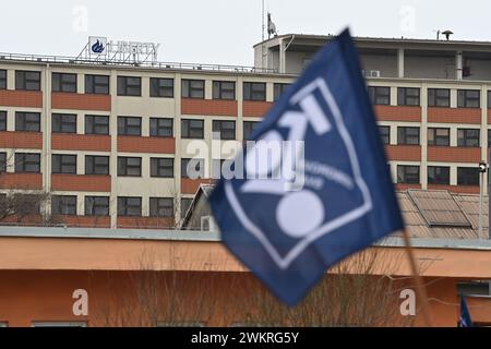 Liberty Ostrava, Ostrava. Februar 2024. gewerkschaftskundgebung für die Erhaltung der Stahlproduktion in Liberty Ostrava, Ostrava, Tschechische Republik, 22. Februar 2024. Quelle: Jaroslav Ozana/CTK Photo/Alamy Live News Stockfoto