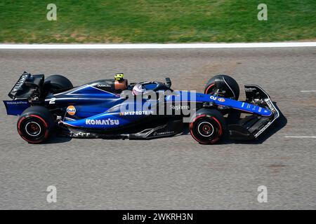 Sakhir, Bahrain. Februar 2024. 21. Februar 2024, Bahrain International Circuit, Sakhir, Formel-1-Testfahrten in Bahrain 2023, im Bild Logan Sargeant (USA), Williams Racing Credit: dpa/Alamy Live News Stockfoto