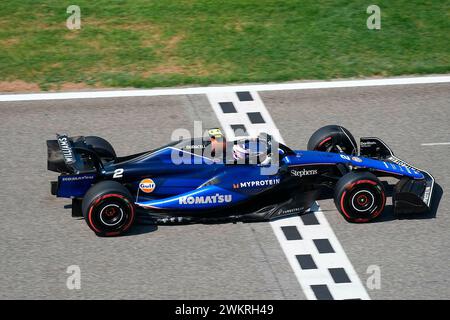 Sakhir, Bahrain. Februar 2024. 21. Februar 2024, Bahrain International Circuit, Sakhir, Formel-1-Testfahrten in Bahrain 2023, im Bild Logan Sargeant (USA), Williams Racing Credit: dpa/Alamy Live News Stockfoto