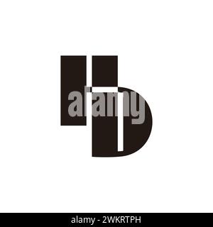 Letter hd-Streifen mit einfachem Logo-Vektor Stock Vektor