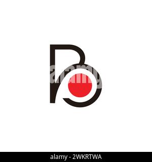 Buchstabe pb roter Punkt einfacher Logo-Vektor Stock Vektor
