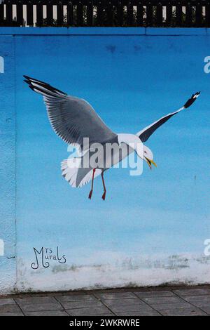 Ein Wandgemälde, das für das Plymouth Selfie Wall Projekt von der lokalen Künstlerin Ellie Johnson geschaffen wurde und unter dem Pseudonym Mrs Murals bekannt ist. Stockfoto