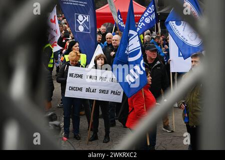 Liberty Ostrava, Ostrava. Februar 2024. gewerkschaftskundgebung für die Erhaltung der Stahlproduktion in Liberty Ostrava, Ostrava, Tschechische Republik, 22. Februar 2024. Quelle: Jaroslav Ozana/CTK Photo/Alamy Live News Stockfoto