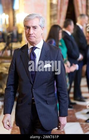 Madrid, Madrid, Spanien. Februar 2024. Jordi Gutierrez nimmt am 22. Februar 2024 in Madrid, Spanien, mit dem Präsidenten von Guatemala, Cesar Bernardo Arevalo de Leon und seiner Frau Sandra Torres, am Königspalast Teil (Foto: © Jack Abuin/ZUMA Press Wire). Nicht für kommerzielle ZWECKE! Stockfoto