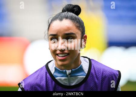 Decines-Charpieu, Frankreich, Frankreich. Februar 2024. Sakina KARCHAOUI aus Frankreich während des Trainings vor dem Halbfinale der letzten vier der Women's Nations League am 22. Februar 2024 im Groupama-Stadion in Decines-Charpieu bei Lyon. (Kreditbild: © Matthieu Mirville/ZUMA Press Wire) NUR REDAKTIONELLE VERWENDUNG! Nicht für kommerzielle ZWECKE! Stockfoto