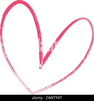 Herz-Symbol, handgezeichnete Grunge-Textur Liebes-Symbol für romantische trendige Doodle-Kunst für Dekorationselement in einer Glyph-Piktogramm-Illustration Stock Vektor