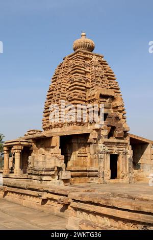 Galaganatha Tempel, Vorderansicht, Pattadakal Tempel, Badami, Karnataka, Indien Stockfoto