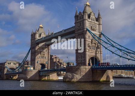 London, Großbritannien. Januar 2024. Tower Bridge, Blick bei Tag. Quelle: Vuk Valcic/Alamy Stockfoto