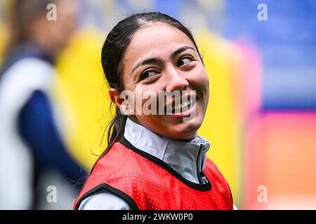 Decines Charpieu, Frankreich. Februar 2024. © Matthieu Mirville/MAXPPP - Decines-Charpieu 22/02/2024 Selma BACHA aus Frankreich während des Trainings vor dem Halbfinale der letzten vier der Women's Nations League im Groupama-Stadion am 22. Februar 2024 in Decines-Charpieu bei Lyon, Frankreich. Quelle: MAXPPP/Alamy Live News Stockfoto