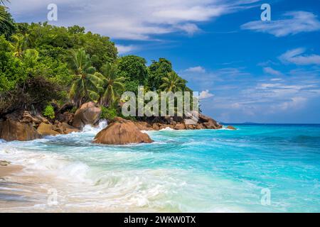 Anse Pate Beach, La Digue, Seychellen Stockfoto
