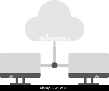 Vektorbild des Symbols für die Shared Cloud. Stock Vektor