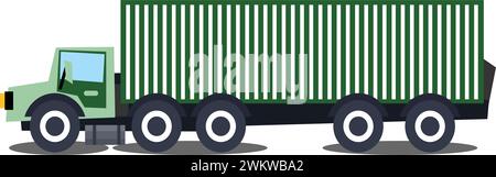Flache Abbildung eines langen Lastwagens Stock Vektor