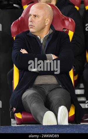 Stadio Olimpico, Rom, Italien. Februar 2024. Europa League, Knockout Round Play-off, Second Leg Football; Roma gegen Feyenoord; Feyenoord Coach Arne Slot Credit: Action Plus Sports/Alamy Live News Stockfoto