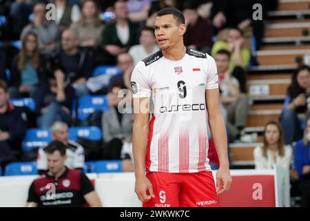 Rzeszow, Polen. Februar 2024. Stephen Boyer von Asseco Resovia wurde während des CEV Volleyball Cup 2024 zwischen Asseco Resovia Rzeszow und Fenerbahce PRL Istanbul in der Podpromie Hall gesehen. Asseco Resovia Rzeszow gewann gegen Fenerbahce PRL Istanbul mit 3:1. (Foto: Grzegorz Wajda/SOPA Images/SIPA USA) Credit: SIPA USA/Alamy Live News Stockfoto