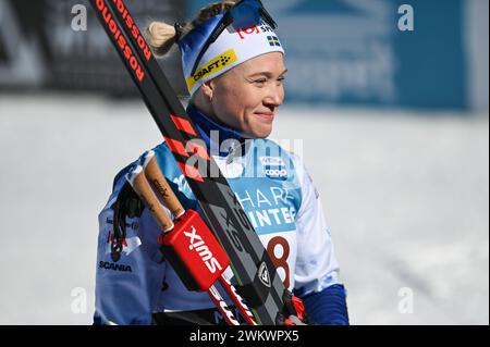 Jonna Sundling aus Schweden, nachdem er das 10-km-Skirennen der FIS-Weltmeisterschaft (Loppet Cup) der Frauen im Theodore Wirth Regional Park in Minneapo gewonnen hatte Stockfoto