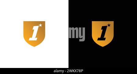 Modernes und professionelles No.1-Logo mit Garantie Stock Vektor