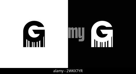 Einzigartiges und modernes G-Barcode-Logo Stock Vektor