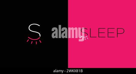 Einzigartiges und modernes Sleep-Logo Stock Vektor