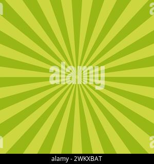 Grüner Radialstoß. Lebendiges Farbverlauf. Natürliche dynamische Energie. Vektorabbildung. EPS 10. Stock Vektor