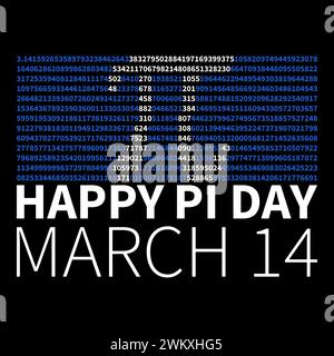 Happy PI Day - 3,14 Karte - Pi Zahlen Maths Konzept Moderne Vektor Illustration oder Banner Stock Vektor