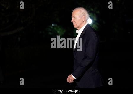 Washington, Usa. Februar 2024. US-Präsident Joe Biden kehrt am Donnerstag, den 22. Februar 2024, von Kalifornien ins Weiße Haus in Washington zurück. Foto: Yuri Gripas/UPI Credit: UPI/Alamy Live News Stockfoto