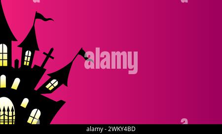 Kunst Illustration Hintergrund nahtloses Design Konzept Buntes Symbol Logo des Schlosses halloween Stock Vektor