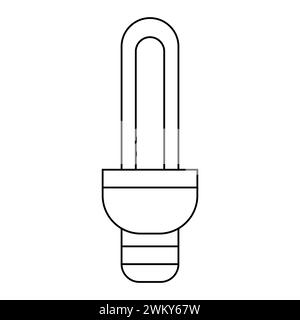 LED-, Glühlampen und Energiesparlampen. Vektorabbildung. Vektorillustration der wichtigsten elektrischen Beleuchtungstypen: Glühlampe. Stock Vektor