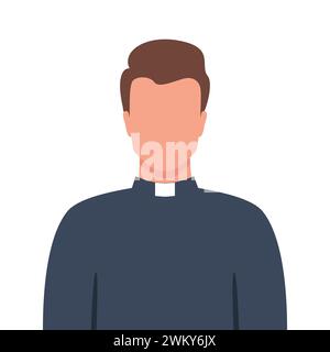 Katholisches Priesterporträt. Katholischer Priester in einer Cassocke. Vektorabbildung Stock Vektor