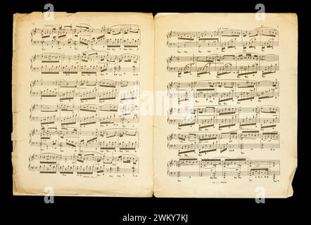 Noten der Müller und der Bach von Stephen Heller und Franz Schubert. Stockfoto