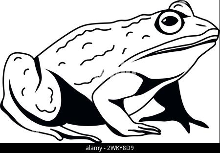Nachdenkliches Frosch-Vektor-Bildmaterial Stock Vektor