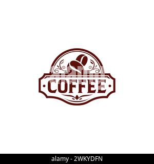 Vintage-Coffee-Logo. Stempeln Sie Das Kaffee-Logo Stock Vektor