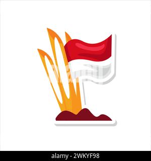 Kunst-Illustration Design Konzept des Unabhängigkeitstages indonesiens Stock Vektor